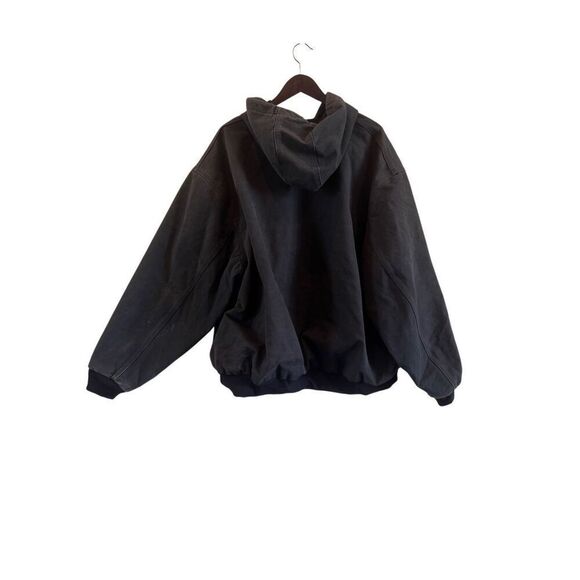 Carhartt J131 Duck Thermal Lined Hooded Zip Jacket Men 4XL Black - Picture 2 of 16